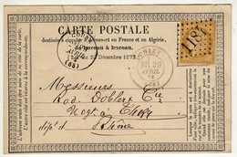 Carte Précurseurs : Timbre Type Cérès : Cachet Thizy Et Cours - 1849-1876: Klassieke Periode