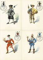 CARTE MAXIMUM JOURNEE DE L'UNION POSTALE UNIVERSELLE SUISSE  UNIFORMES LOT 4 CARTES - Maximum Cards