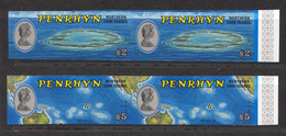Penrhyn, 1975, Atoll, Map, Definitives, MNH Imperforated Pair, Michel 64-65 - Penrhyn