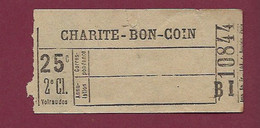 061120 - TICKET TRANSPORT TRAIN TRAM LYON - Charité Bon Coin 25c 2e Cl BI 10844 - Europa