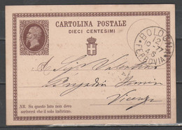 ITALIA 1877 - Cartolina Postale10 C. - Annullo Bologna         (g6752) - Entiers Postaux