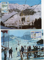 ANDORRE FRANCAIS CARTE MAXIMUM DES N°175 / 176 SPORTS D'HIVER... AVEC OBLITERATION 1er JOUR ANDORRE-LA-VIEILLE 2-4-1966 - Cartas Máxima