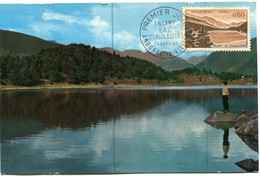 ANDORRE FRANCAIS CARTE MAXIMUM DU N°161A LAC.........A ENCAMP AVEC OBLITERATION 1er JOUR ANDORRE-LA-VIEILLE 24 AVRIL 65 - Cartas Máxima