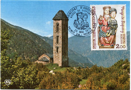 ANDORRE FRANCAIS CARTE MAXIMUM DU N°271 VIERGE DE SISPONY AVEC OBLITERATION 1er JOUR PRINCIPAT D'ANDORRA 20 MAI 1978 - Maximumkarten (MC)