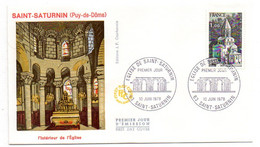 1978 -- FDC--SAINT SATURNIN - 63 --Intérieur De L'église --cachet  SAINT SATURNIN - 63 - 1970-1979