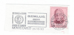 Monte Carlo 1993 - GEMLUC Contre Le Cancer - Krebs - Macchine Per Obliterare (EMA)