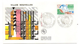 1975 -- FDC-- Villes Nouvelles ---- Cachets  EVRY--CERGY-L'ISLE D'ABEAU - 1970-1979