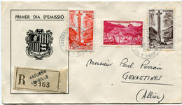 ANDORRE FRANCAIS LETTRE RECOMMANDEE DEPART ANDORRE-LA-VIEILLE 30-1-1961 POUR LA FRANCE - Covers & Documents