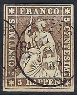 SUISSE 1858: Le  ZNr. 22D, Obl. CAD Brenets Du 17 FEVR.58 - Gebraucht