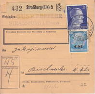 Bulletin D'expédition De Strassburg (Els) 5 (G Peppler) Sur TP Elsass 20pf, Hitler 25pf = 45pf Le 8/12/41 Pour Bischvill - Autres & Non Classés