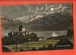 ZBS-06  Château De Vufflens Sur Morges.  REflets De Lune Sur Le Léman.  Circulé 1906 - Morges