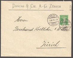 1910 Enveloppe Danzas & Cie  Fils De Tell 5 Rp Vert - Postwaardestukken