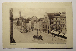 (11/11/75) Postkarte/AK "Straubing" Theresienplatz Mit Jesuitenkirche U. Dreifaltigkeitssäule - Straubing