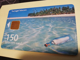 PORTUGAL   CHIPCARD  150 UNITS    BEACH/OCEAN       Nice  Fine Used      **3675** - Portugal