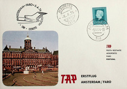 1974 Netherlands 1st TAP Flight Amsterdam - Faro - Luftpost