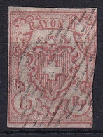 20 / Michel 12 RAYON III Grosse Ziffer T5 Visiert POLONIUS - 1843-1852 Timbres Cantonaux Et  Fédéraux