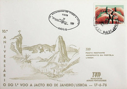 1976 Brazil 10th Anniversary Of The 1st TAP Jet Flight Rio De Janeiro - Lisbon - Poste Aérienne