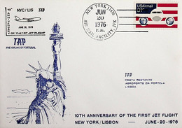 1976 United States 10th Anniversary Of The 1st TAP Jet Flight New York - Lisbon - 3c. 1961-... Storia Postale