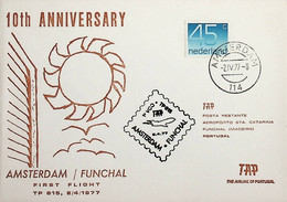 1977 Netherlands 10th Anniversary Of The 1st TAP Flight Amsterdam - Faro - Luftpost