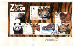 (V 19) Australia - 2012 -  (mini-sheet On Cover) Australian Zoo - Omslagen Van Eerste Dagen (FDC)