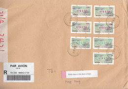 Taiwan, 2020, Red, Green, Black Ink ATM (Fresh Water Fishes) On Postal Used Cover To Hong Kong. - Lettres & Documents