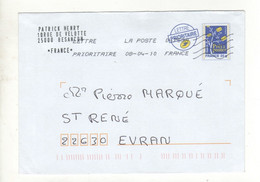 Enveloppe Prêt à Poster FRANCE 20g Oblitération LA POSTE 04753A 08/04/2010 - PAP: Ristampa/Logo Bleu