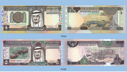 ARABIE SAOUDITE 1984,1983 1-5 Riyal - P.21d,P22d Neuf UNC - Saoedi-Arabië