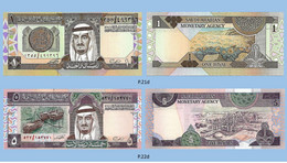 ARABIE SAOUDITE 1984,1983 1-5 Riyal - P.21d,P22d Neuf UNC - Saudi Arabia
