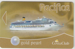 ITALY Cabin Keycard - COSTA PACIFICA , Gold Perl , Used - Cartes D'hotel