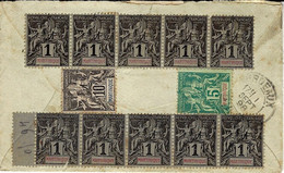 1898- Retite Env. De ST PIERRE ( Martinique ) Affr. 25 C Dont  1 Centime X 10  Pour Bordeaux - Lettres & Documents