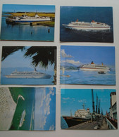 D175670  Lot Of 6 Postcards Of Ships - MS Europa Deutschland - Alexander Pushkin  Leningrad,  TT-Line - Voile