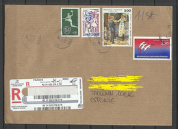 FRANCE 2020 Registered Air Mail Letter To Estonie Estonia - Brieven En Documenten