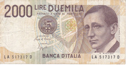 BILLETE DE ITALIA DE 2000 LIRAS DEL AÑO 1990  MARCONI  (BANKNOTE) - 2000 Liras