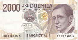 BILLETE DE ITALIA DE 2000 LIRAS DEL AÑO 1990  MARCONI  (BANKNOTE) - 2000 Liras