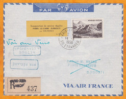 1950 - Enveloppe Reco Par Avion De Paris Vers Djibouti - Inauguration Liaison Aérienne Paris Le Caire Djibouti - 1960-.... Covers & Documents