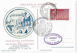 Carte Philatelia Differdange Journée Du Timbre 1947 - Machines à Affranchir (EMA)