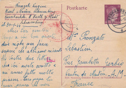SCHRAMBERG, Entier Postal 15c, 1944, Tampon Croix Gammée - Andere