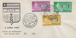 Enveloppe  FDC  1er  Jour    TOGO    Visite  Du   Président   Aux  U.S.A   1962 - Kennedy (John F.)
