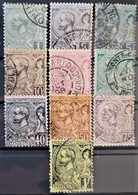 MONACO 1891/92 - Canceled - Sc# 11, 12, 13, 15, 17, 20, 22, 23, 24, 26 - Gebruikt