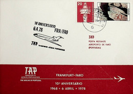 1978 Germany 10th Anniversary Of The 1st TAP Flight Frankfort - Lisbon - Sonstige & Ohne Zuordnung