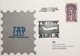 1978 Luxembourg 1st TAP Flight Luxembourg - Oporto - Brieven En Documenten