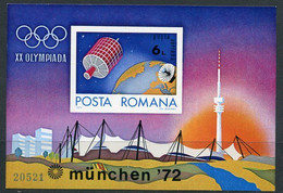 ROMANIA 1972 Olympic Games, Munich Imperforate Block MNH / **.  Michel Block 98 - Gebraucht