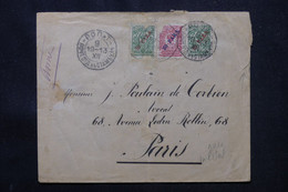 LEVANT RUSSE - Enveloppe Du Levant Russe En 1913 Pour Paris, Affranchissement Surchargés - L 76135 - Turkish Empire