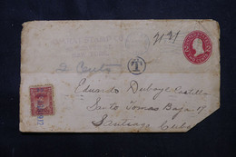 CUBA - Taxe De Santiago De Cuba Sur Entier Postal Américain En 1912 - L 76145 - Briefe U. Dokumente
