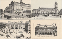 PARIS GARES D'ORSAY SAINT LAZARE LYON LOT 4 CARTES ANIMEES - Metropolitana, Stazioni