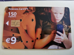 PORTUGAL   CHIPCARD  150 Units    GIRL ON PHONE      Nice  Fine Used      **3715** - Portugal