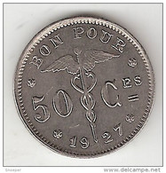 Belguim 50 Centimes 1927 French    Unc   !!!! - 50 Cent