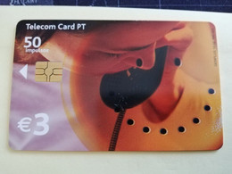 PORTUGAL   CHIPCARD  50 Units    LADYS ON PHONE      Nice  Fine Used      **3721** - Portugal