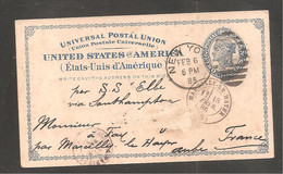 Entier Postal    Oblit   NEW YORK    1885 - Altri & Non Classificati