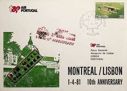 1981 Canada 10th Anniversary Of The 1st TAP Flight Montreal - Santa Maria - Lisbon - Primeros Vuelos